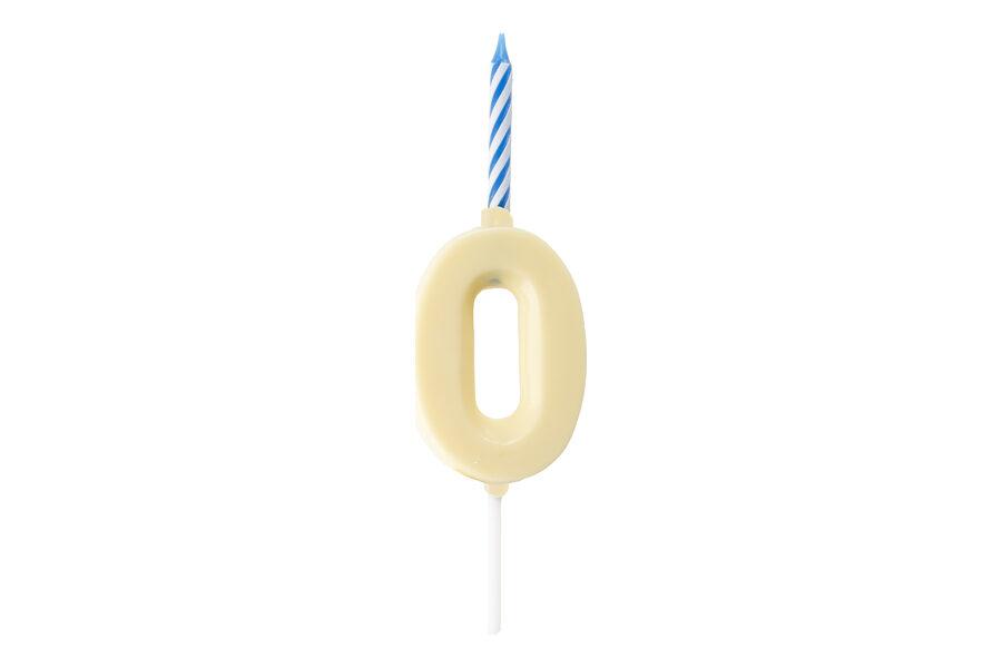 Espelma Número 0 — Xocolata blanca