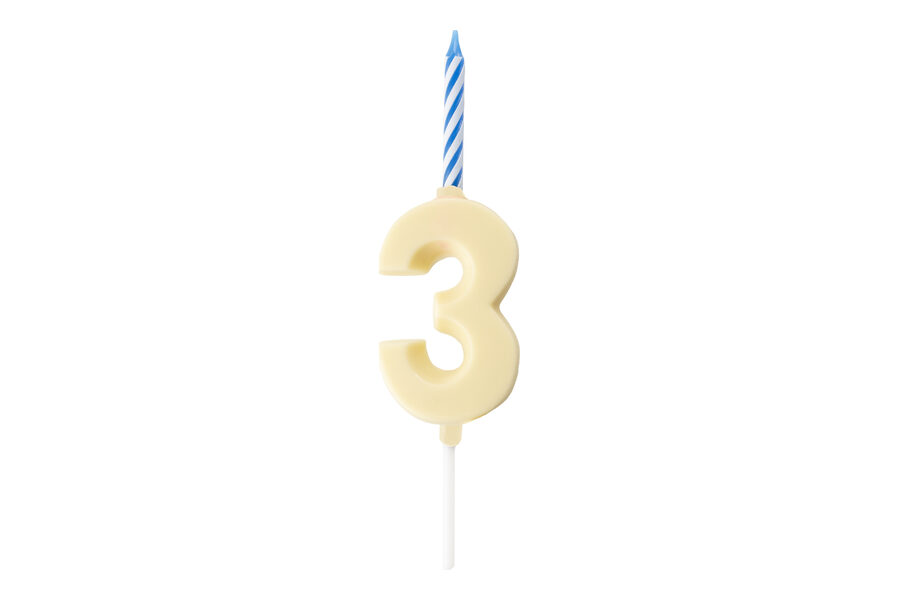 Espelma Número 3 — Xocolata blanca