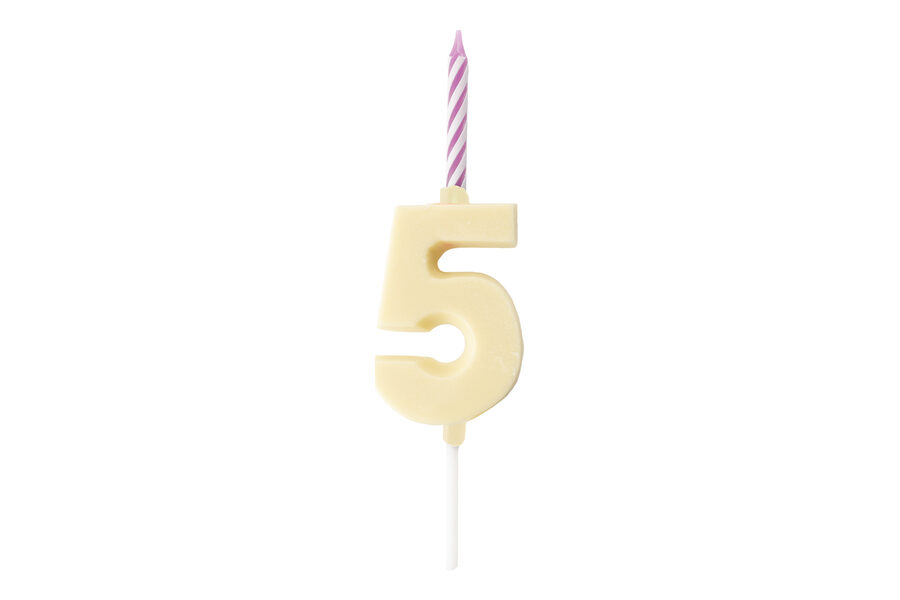 Espelma Número 5 — Xocolata blanca
