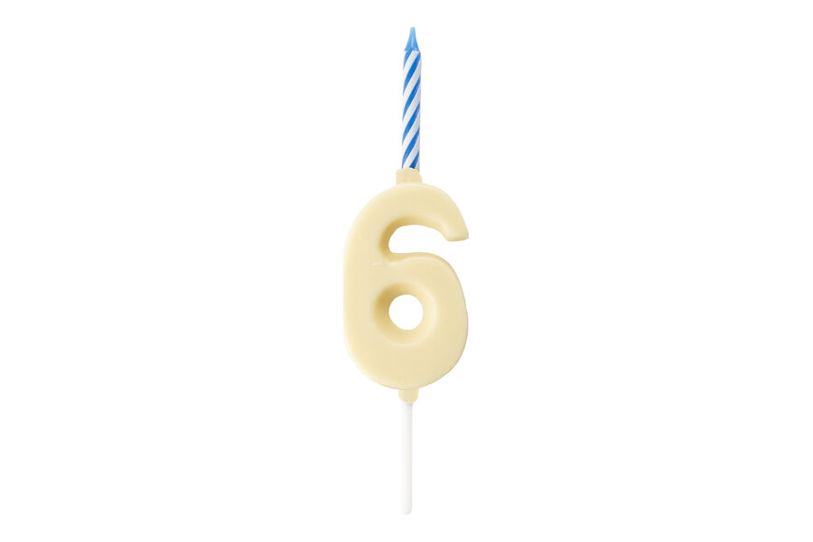 Espelma Número 6 — Xocolata blanca