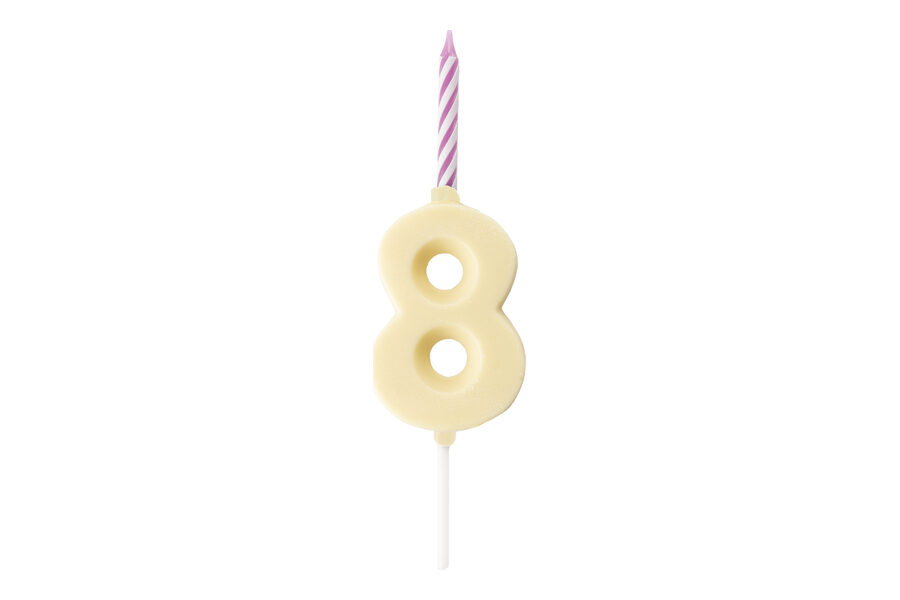 Espelma Número 8 — Xocolata blanca